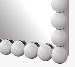 Belle Beaded White Floor Mirror