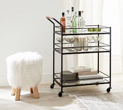 Open Box: Mongolian Faux Fur Stool