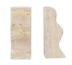 Decorative Travertine Wave Bookends - Set of 2