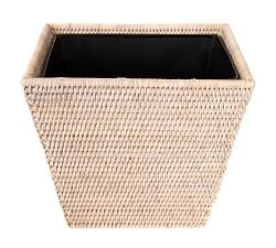 Tava Handwoven Rattan Tapered Waste Basket with Metal Insert