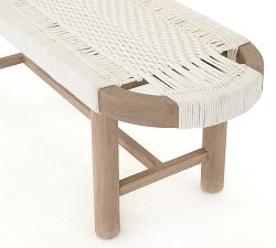 Keiko Teak Woven Outdoor Bench