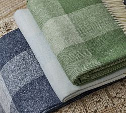 Lands Downunder Hampton Plaid Herringbone Throw