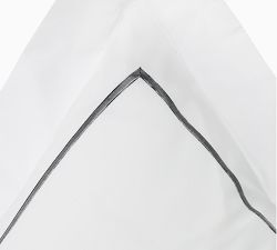 Lena Percale Embroidered Single Stripe Sham - Set of 2