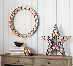 Lit Galvanized Iron Shapes Wall Art