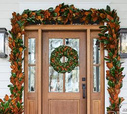 Live Handcrafted Magnolia Wreath and Garland