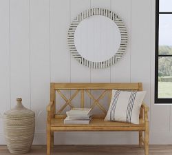Brenna Two-Toned Round Wall Mirror