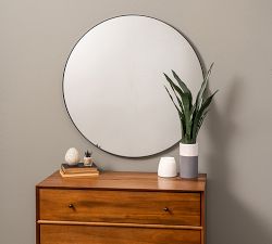 Slim Profile Round Wall Mirror