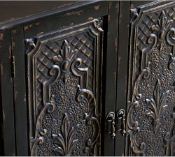 Hoell Carved Wood Storage Cabinet