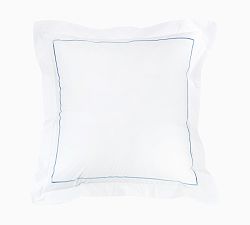 Lena Percale Embroidered Single Stripe Sham - Set of 2