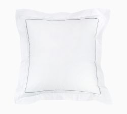 Lena Percale Embroidered Single Stripe Sham - Set of 2