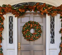 Live Handcrafted Magnolia Wreath and Garland