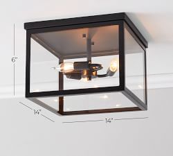 Open Box: Manor Outdoor Glass &amp; Iron Flush Mount (13"-20")