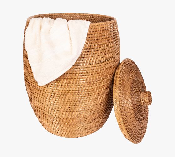 Tava Rattan Beehive Laundry Hamper with Lid - Thumbnail 3