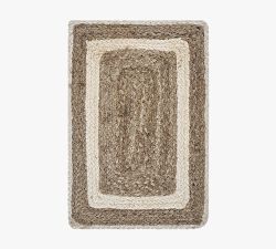 Two-Toned Striped Hand-Braided Jute Placemats - Set of 4