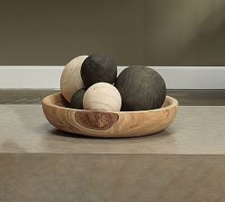 Hand Carved Organic Wood Grain Bowl