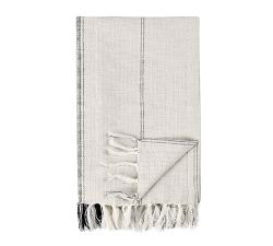 Villena Handmade Ivory Fringe Throw