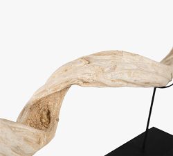 Wooden Vine On Stand Sculpture