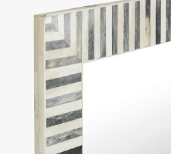 Brenna Two-Toned Bone Rectangular Wall Mirror