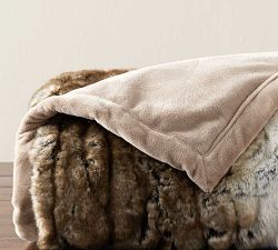 Faux Fur Textured Ombre Throw