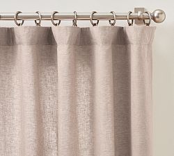 Open Box: Belgian Flax Linen Curtain, 100"W x 96"L - Smoky Quartz