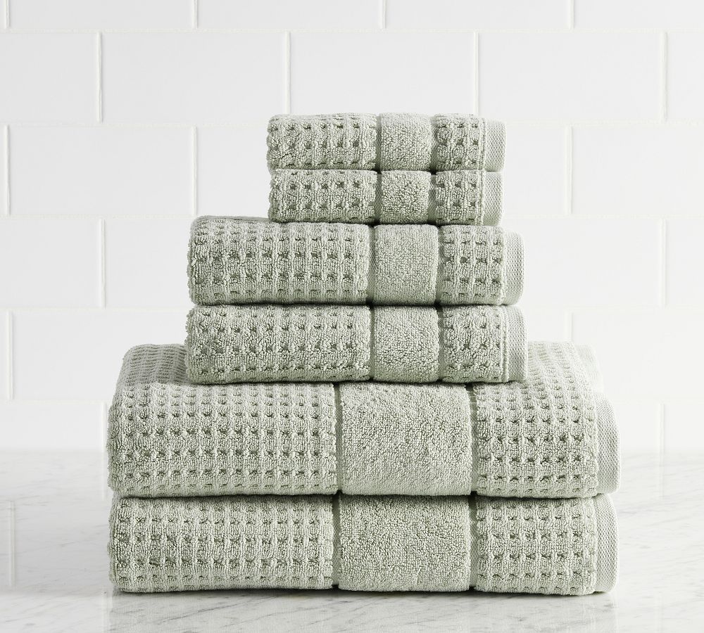 Waffle Tyne Towel Bundle - Set of 6 - Misty Sage