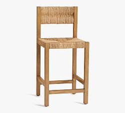 Open Box: Malibu Woven Counter Stool (24"), Individual - Honey