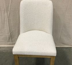 Open Box: Layton Upholstered Side Dining Chair - Performance Boucle Oatmeal, Seadrift Legs