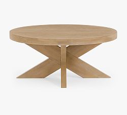 Open Box: Modern Farmhouse Round Coffee Table (44") - Fog