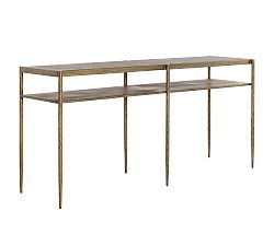 Open Box: Naini Metal Console Table, 68.5&quot; - Antique Brass