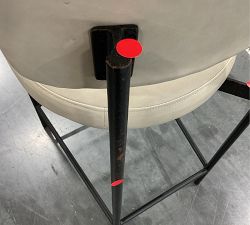 Open Box: Maison Leather Counter Stool, 24&quot; - Statesville Pebble, Antique Bronze Leg