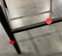 Open Box: Maison Leather Counter Stool, 24&quot; - Statesville Pebble, Antique Bronze Leg