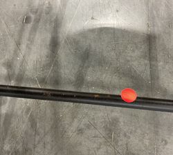 Open Box: Maison Leather Counter Stool, 24&quot; - Statesville Pebble, Antique Bronze Leg