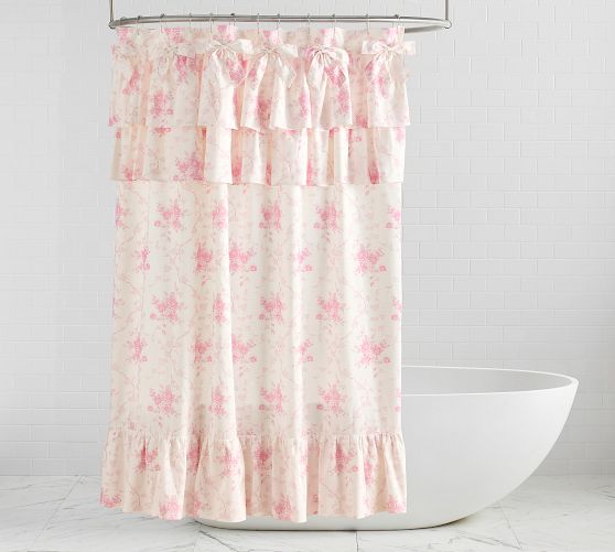 LoveShackFancy Rose Ruffle Shower Curtain - Thumbnail 2