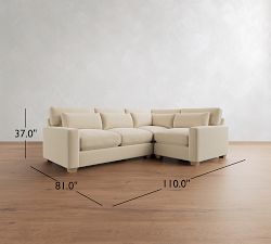 PB Comfort Modern Square Arm Deep Seat 3-Piece Sectional (110")