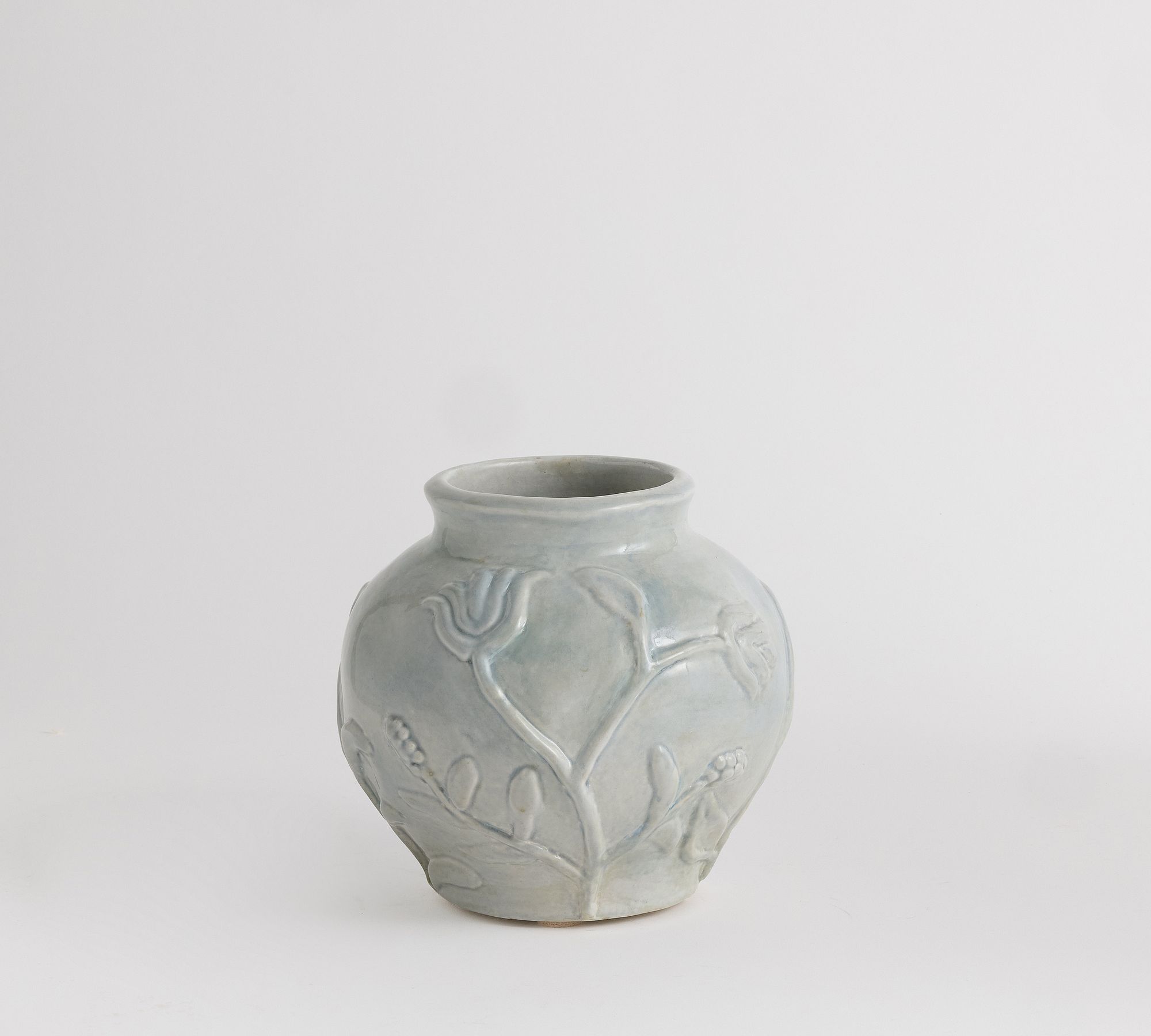 Floral Dusty Blue Vase