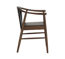 Karo Leather Dining Armchair, Black