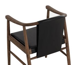 Karo Leather Dining Armchair, Black