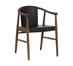 Karo Leather Dining Armchair, Black