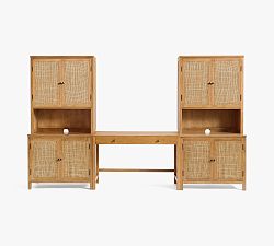 Channing Cane Storage Cabinet Desk (120")