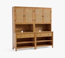Channing Cane Storage Cabinet Set (72")