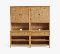 Channing Cane Storage Cabinet Set (72")