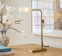 Sherman Alabaster Adjustable Petite Task Table Lamp (21")