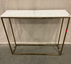 Open Box: Delaney Marble Console Table (36&quot;) - Brass