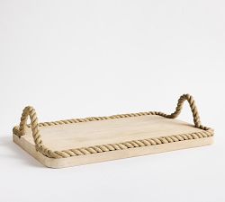 Reclaimed Wood &amp; Rope Tray