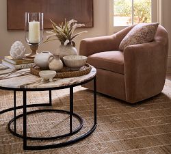 Delaney Round Calacatta Marble Nesting Coffee Tables