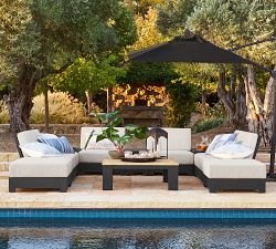 10' Rectangular Cantilever Outdoor Patio Umbrella - Rustproof Aluminum Frame with Base