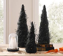 Lit Glitter Cone Tree