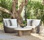 Pomona Concrete &amp; Acacia Round Outdoor Coffee Table (38")