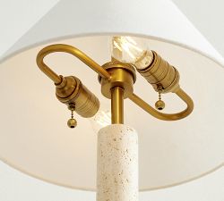 Sterling Travertine Table Lamp (28&quot;)