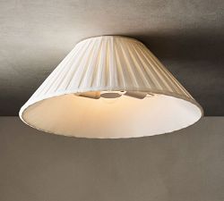 Baylor Round Pleated Shade Flush Mount (16")